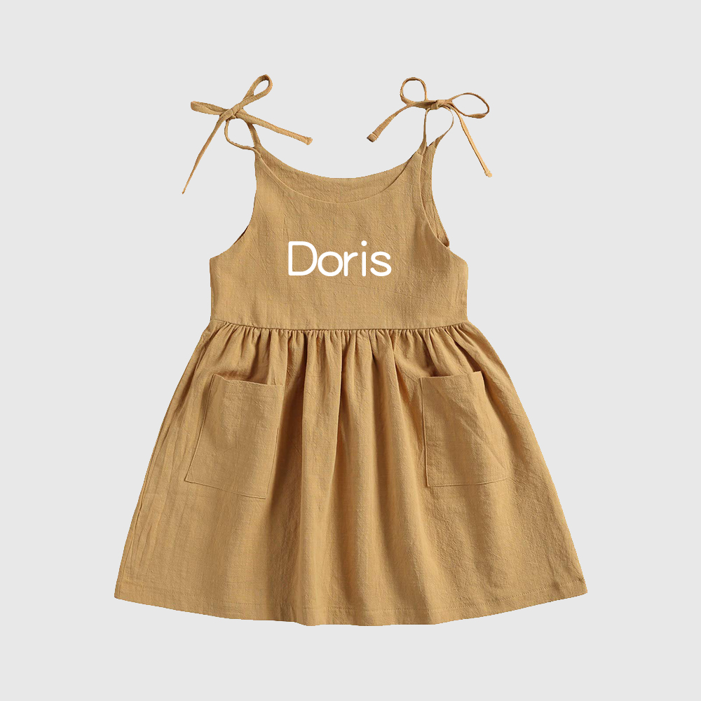 Personalized Girls Name Spaghetti Strap Dress| Dress17