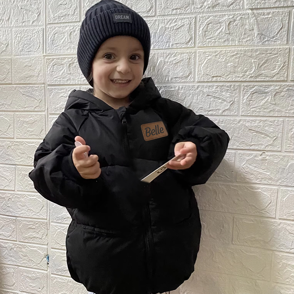 Personalized Kids Winter Thicken Warm Leather Hooded Jacket| Cloth204