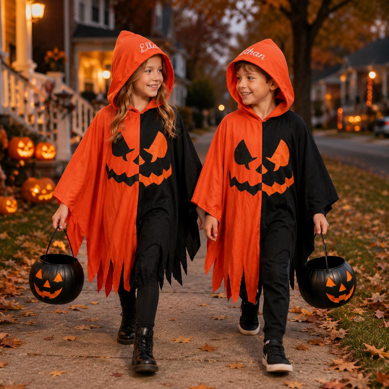 Personalized Children's Embroidered Halloween Hooded Cape| YESHalloween12