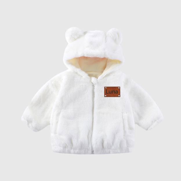 Personalized Leather Patch Kids Bear Jacket| Cloth255