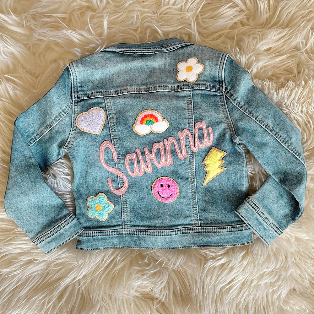 Personalized Hand-Embroidered Kid Denim Jacket| Cloth258