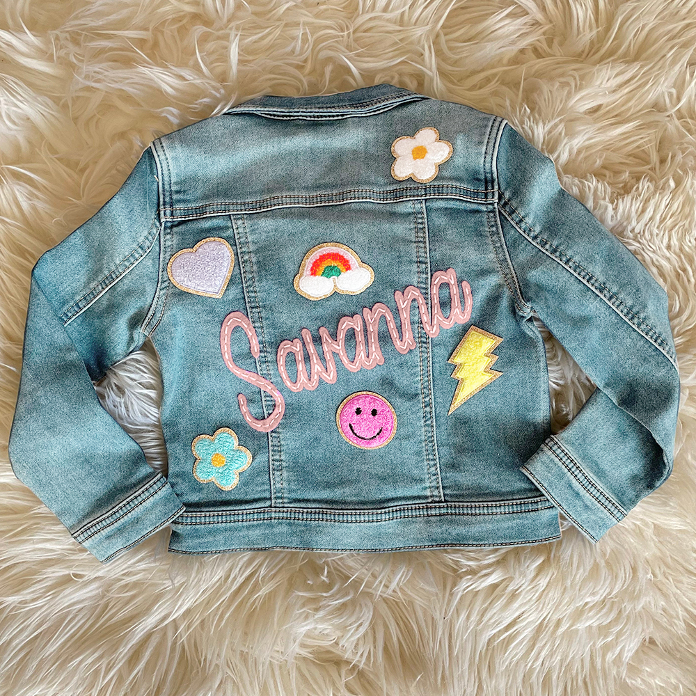 Personalized Hand-Embroidered Kid Denim Jacket| Cloth258
