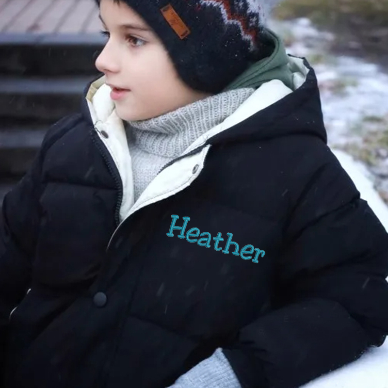 Personalized Kids Winter Thicken Warm Embroidered Long Jackets| Cloth199