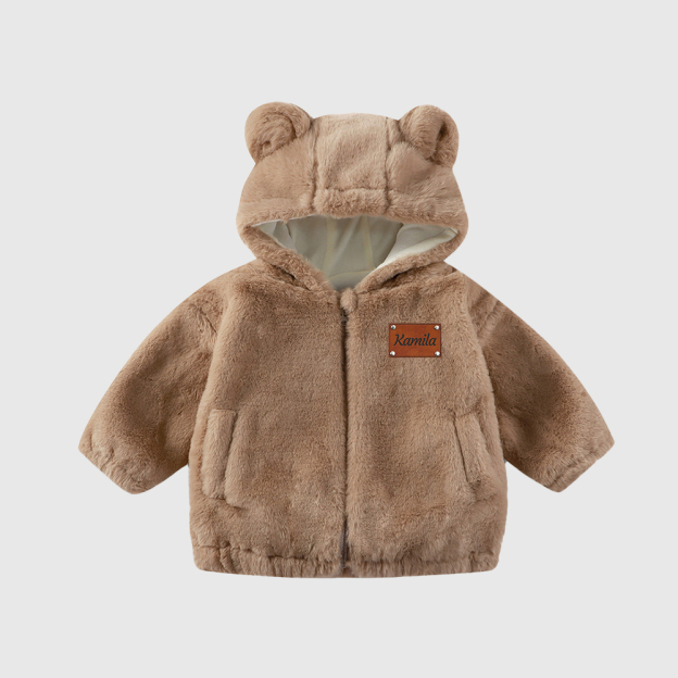 Personalized Leather Patch Kids Bear Jacket| Cloth255