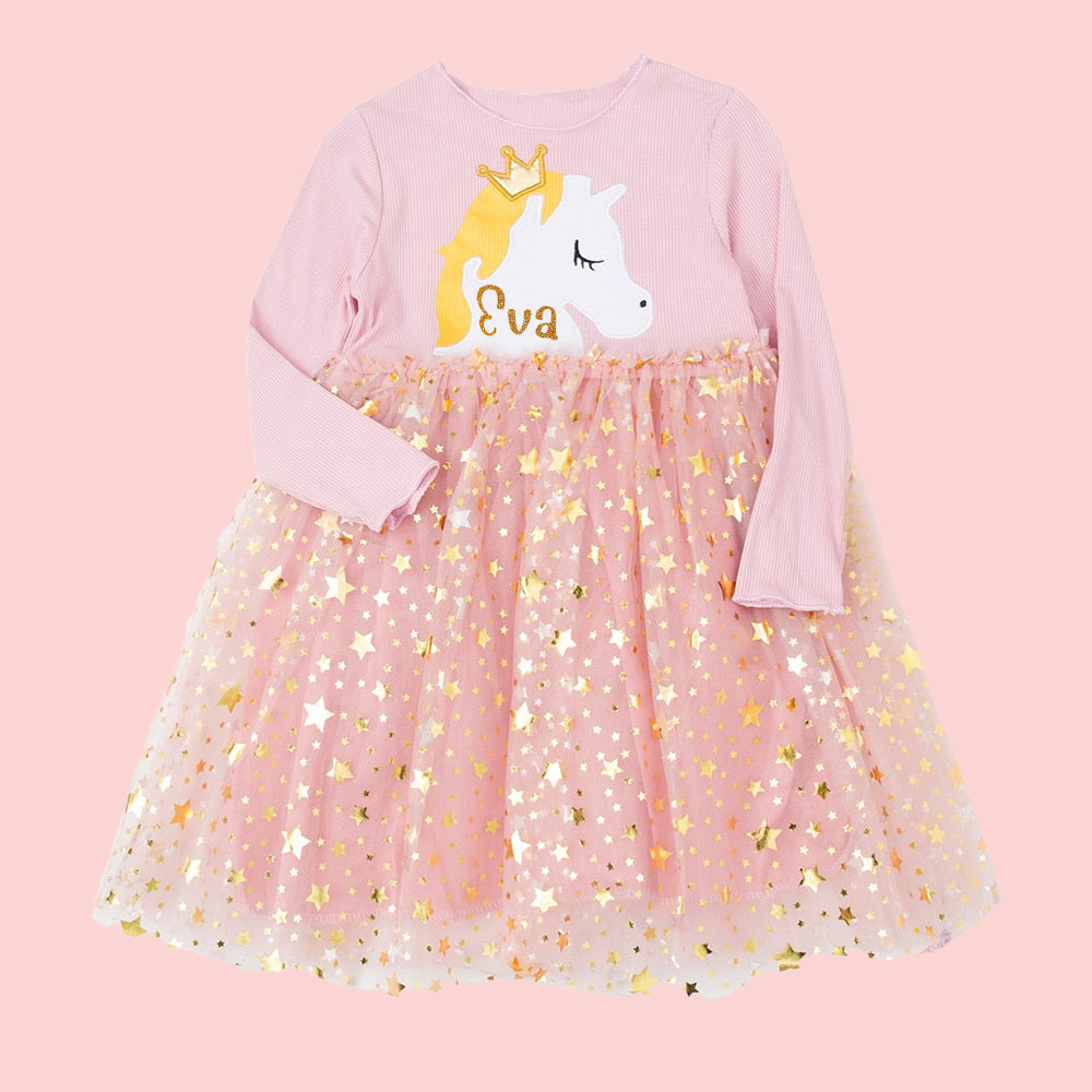 Personalized Girl Unicorn Tutu Dress| Dress07