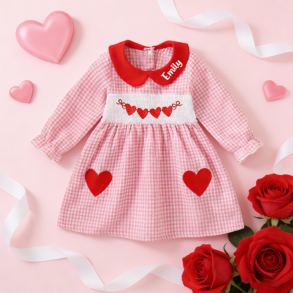 Personalized Girl Valentine's Day Heart Dress| YESVa10