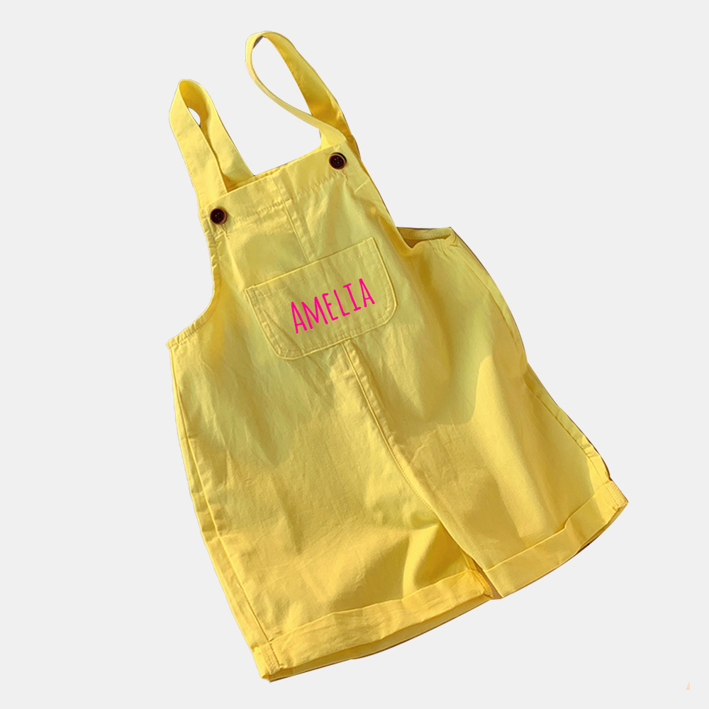 Personalized Kids Multicolor Cozy Overalls| Pants18