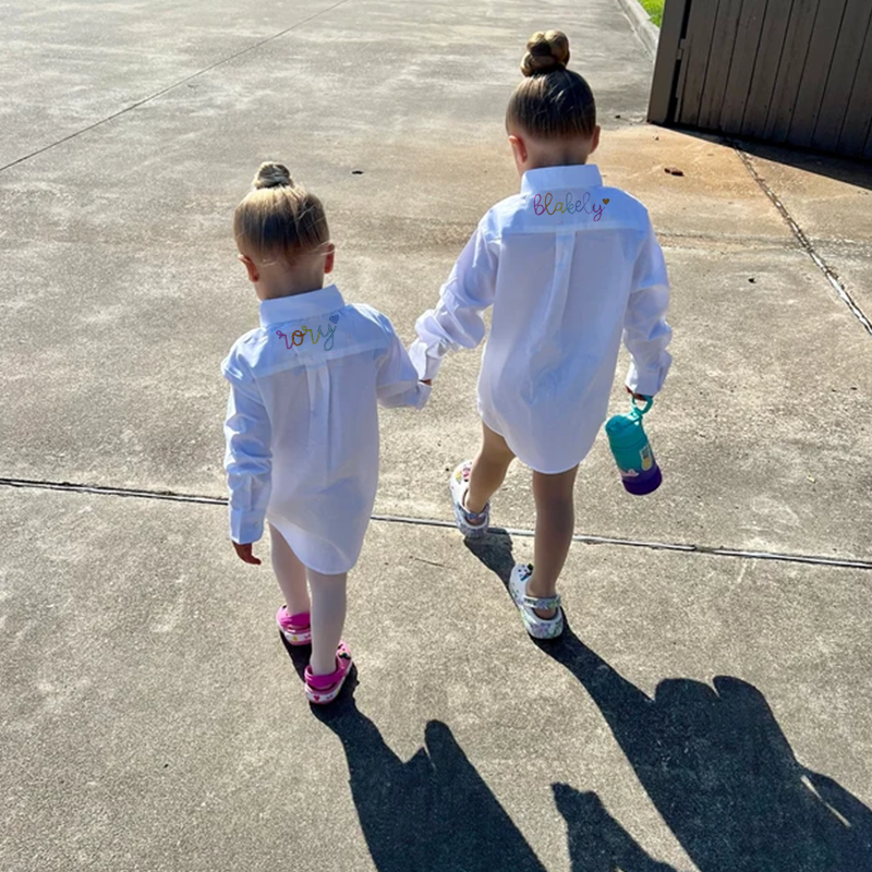 Personalized Girls Embroidered Rainbow Dance Cover Up Shirt| Cloth152