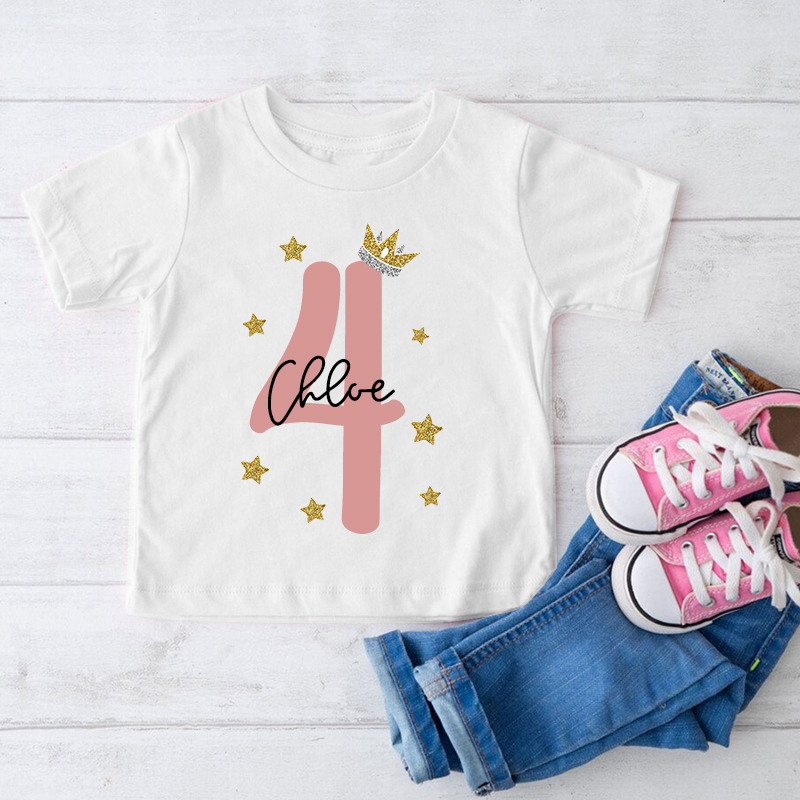 Personalized Girl Birthday Princess Theme T-Shirt| Cloth1449