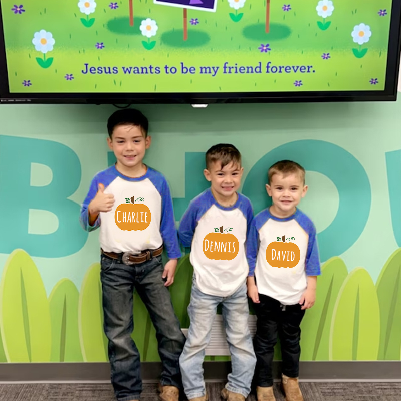 Personalized Kids Pumpkin Name Long Sleeves Shirt| Cloth12414