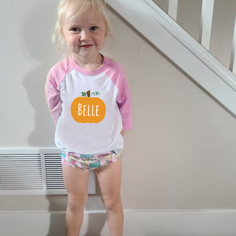 Personalized Kids Pumpkin Name Long Sleeves Shirt| Cloth12414