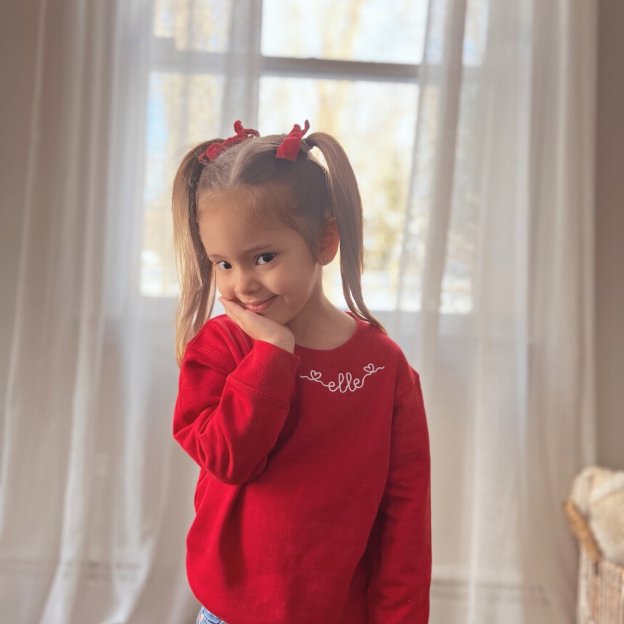 Personalized Kid Embroidered Valentine's Day Sweatshirt| Cloth215