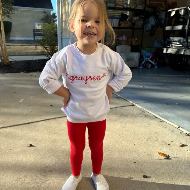 Personalized Kid Embroidered Valentine's Day Sweatshirt| Cloth215