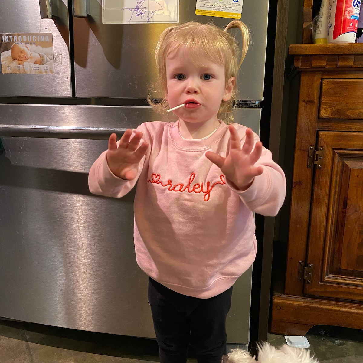 Personalized Kid Embroidered Valentine's Day Sweatshirt| Cloth215