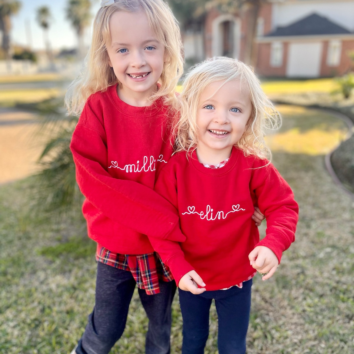 Personalized Kid Embroidered Valentine's Day Sweatshirt| Cloth215