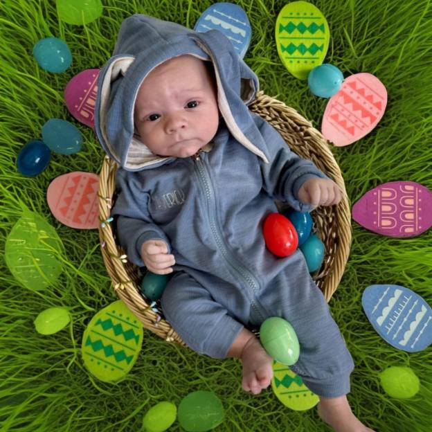 Personalized Embroidered Bunny Ear Baby Romper| Cloth121