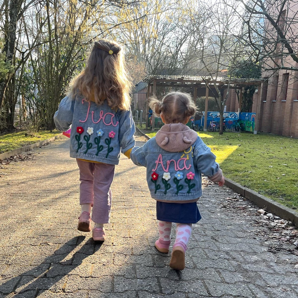 Personalized Kid Hand Knitted Denim Jacket| Cloth217