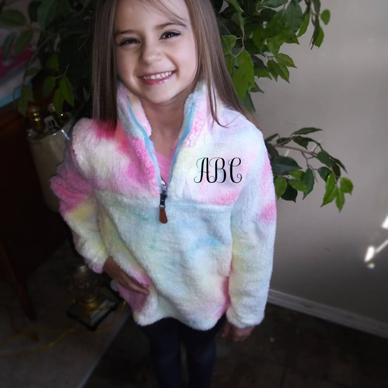 Personalized Mom & Me Tie Dye Monogram Matching Pullover Jacket| Cloth90