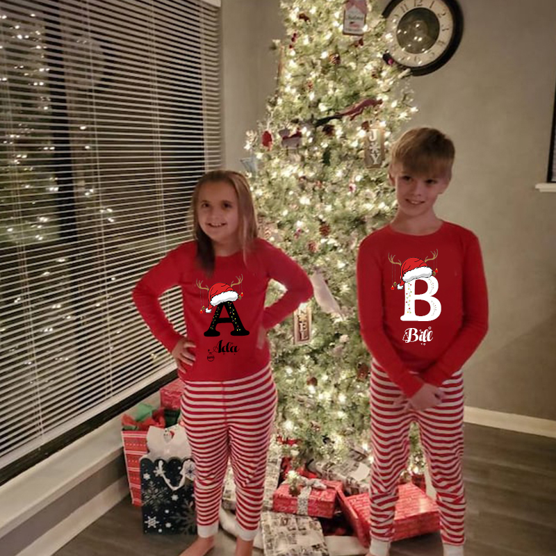 Personalized Family Monogram Christmas Pajamas Set| Cloth2401