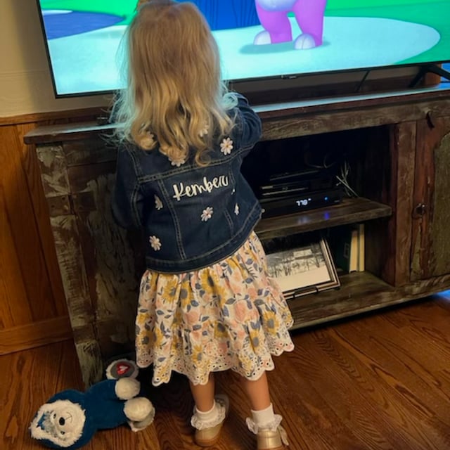 Personalized Girls Flower Denim Jackets | Cloth92