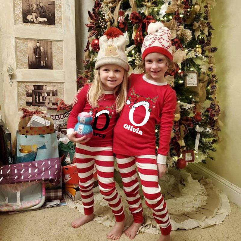 Personalized Family Monogram Christmas Pajamas Set| Cloth2402