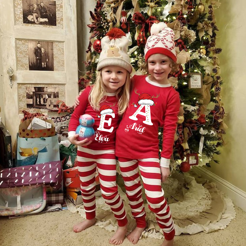 Personalized Family Monogram Christmas Pajamas Set| Cloth2401