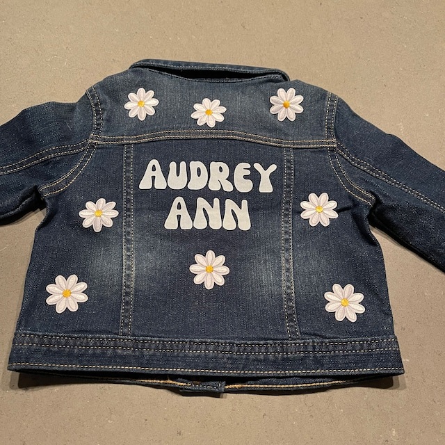 Personalized Girls Flower Denim Jackets | Cloth92