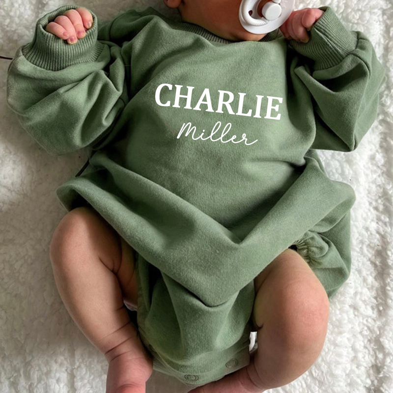 Personalized Baby Name Sweatshirt Romper| BBcloth73