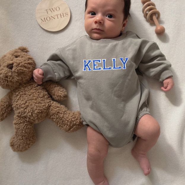 Personalized Baby Patch Bubble Sweatshirt Romper| BBcloth25