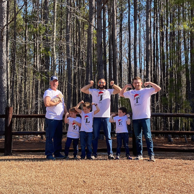 Personalised Family Christmas Monogrammed Name T-Shirt| Match04