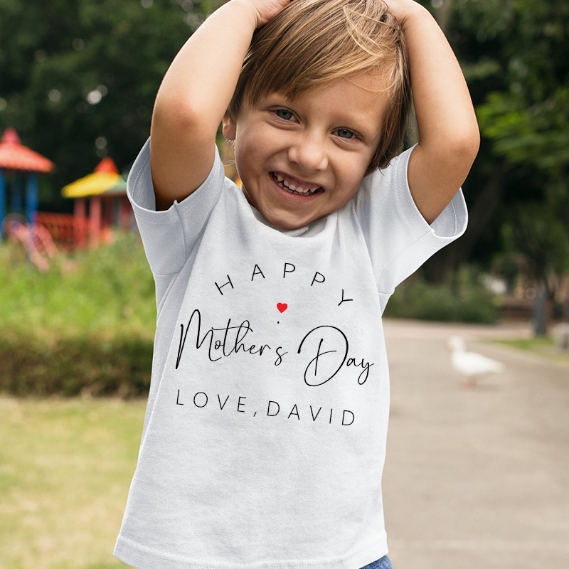 Personalized Kid Happy Mother's Day T-Shirt| Cloth1438