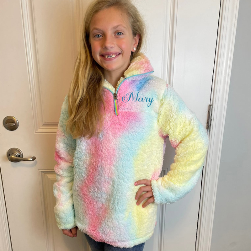 Personalized Mom & Me Tie Dye Monogram Matching Pullover Jacket| Cloth90