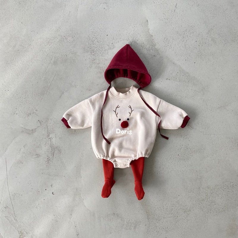 Personalized Baby Christmas Romper With Hat| BBCloth78