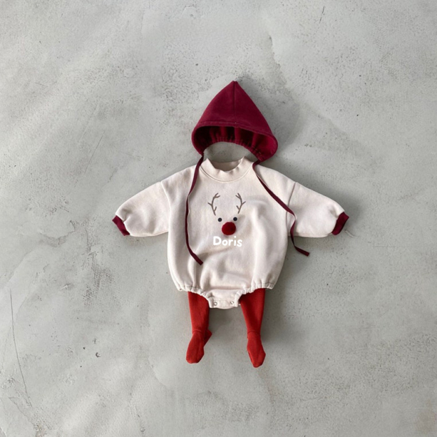 Personalized Baby Christmas Romper With Hat| BBCloth78