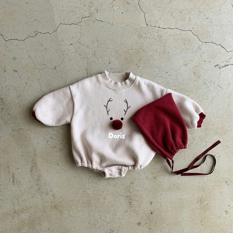 Personalized Baby Christmas Romper With Hat| BBCloth78