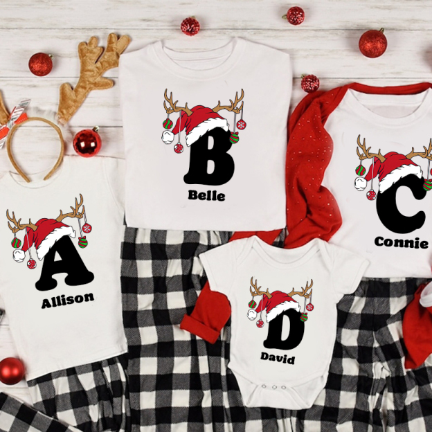 Personalised Family Christmas Name T-Shirt| Match05