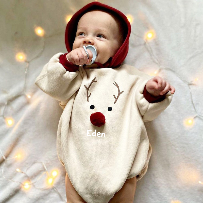 Personalized Baby Christmas Romper With Hat| BBCloth78