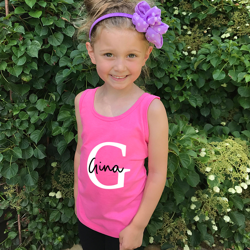 Personalized Girls Youth Initial Tank| Cloth140