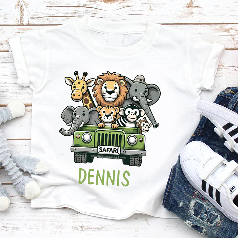 Personalized Kid Safari Birthday Cozy T-Shirt| Cloth1445