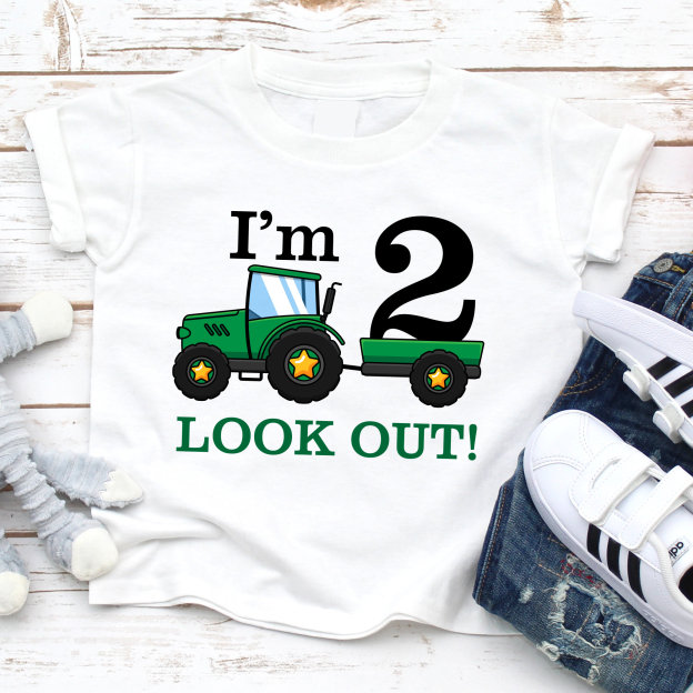 Personalized Boys Farm Tractor Birthday T-Shirt| Cloth1401