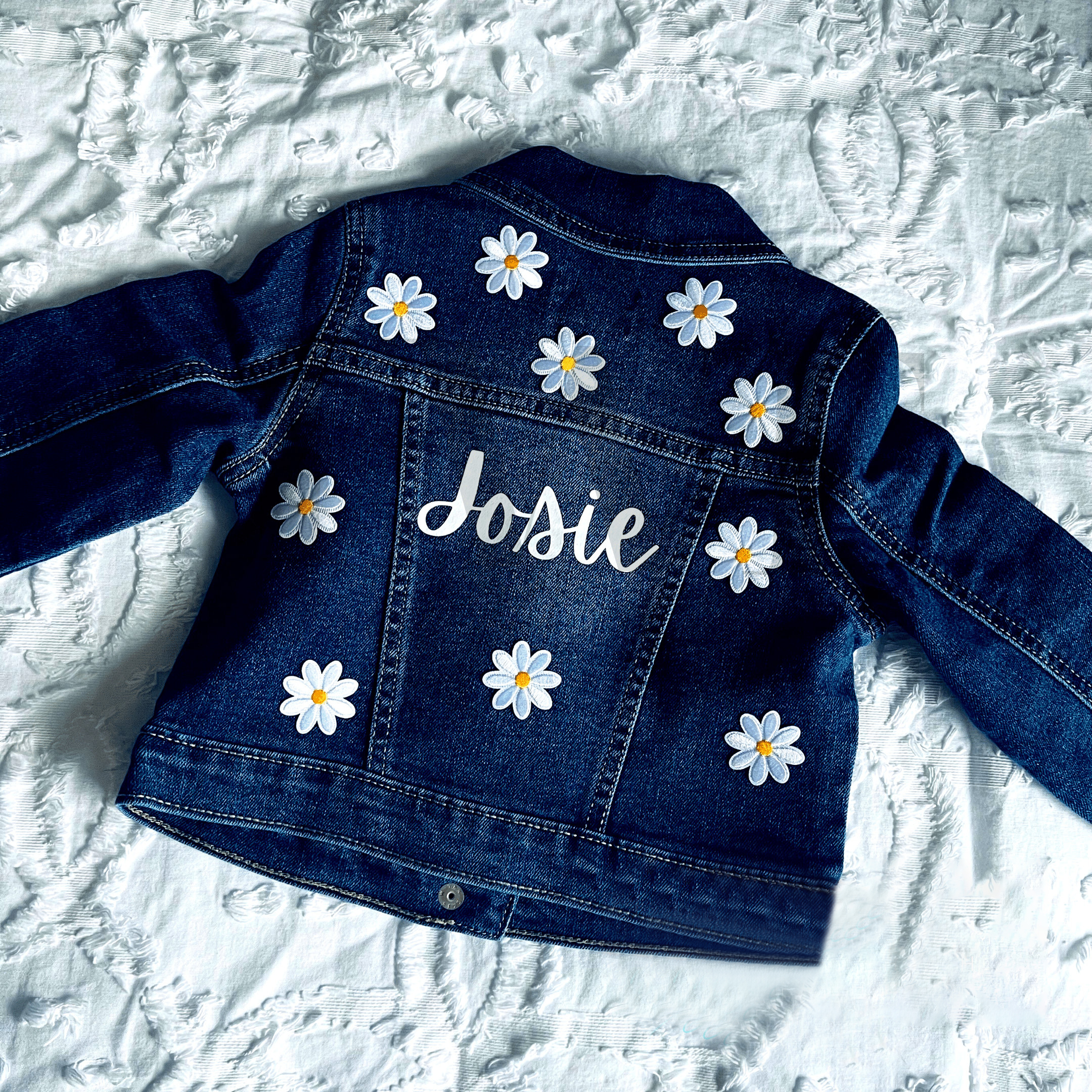 Personalized Girls Flower Denim Jackets | Cloth92