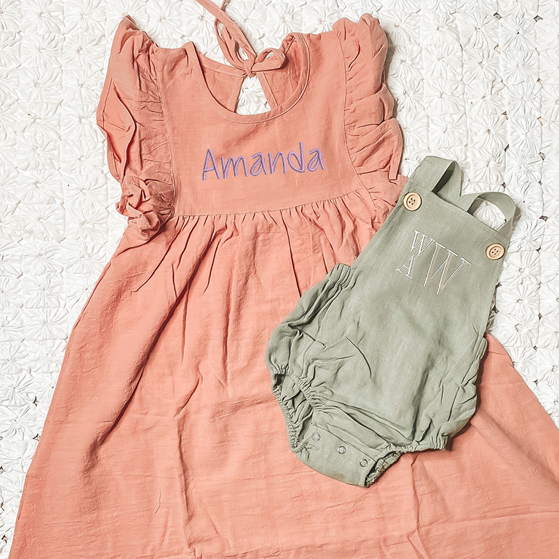 Personalized GirlsSleeveless Ruffle Dress| Dress01