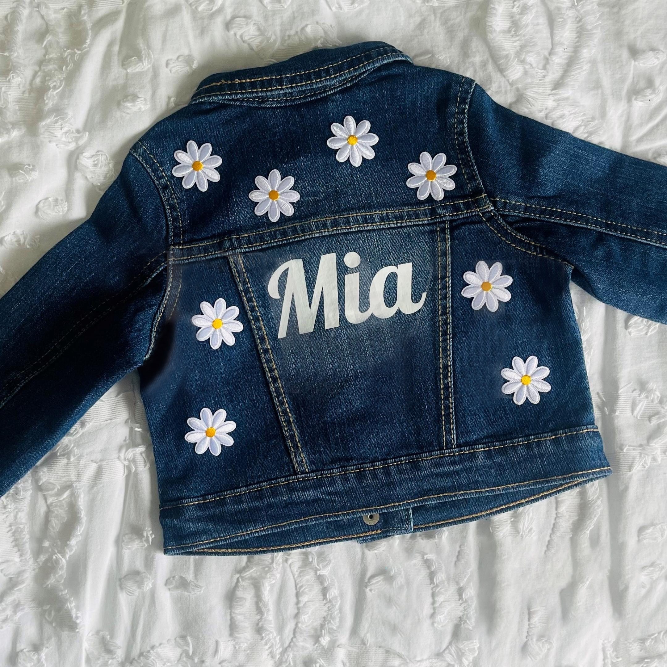Personalized Girls Flower Denim Jackets | Cloth92