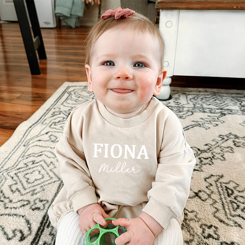 Personalized Baby Name Sweatshirt Romper| BBcloth73