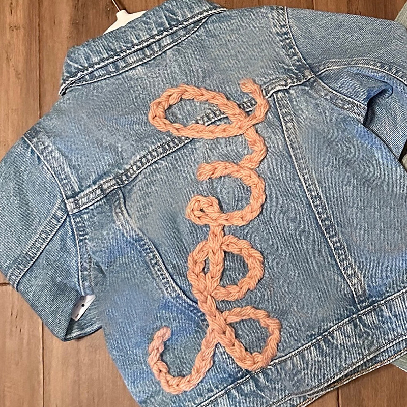 Personalized Kids Hand Embroidered Denim Jacket| Cloth161