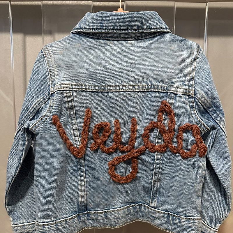 Personalized Kids Hand Embroidered Denim Jacket| Cloth161