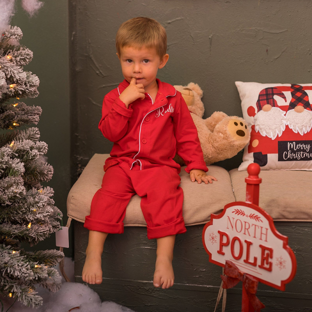 Personalized Kids Monogrammed Name Christmas Pajamas| Cloth193