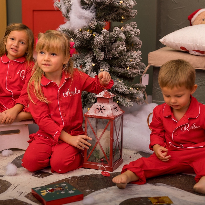 Personalized Kids Monogrammed Name Christmas Pajamas| Cloth193