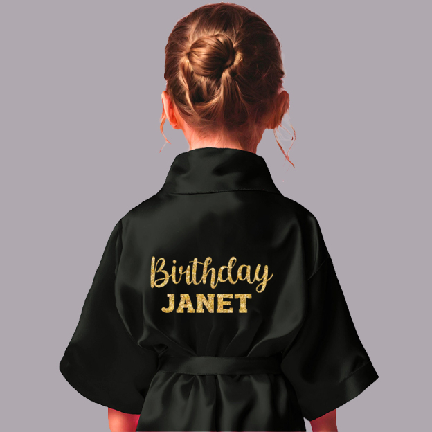 Personalized Girls Birthday Party Silk Robe| Cloth163