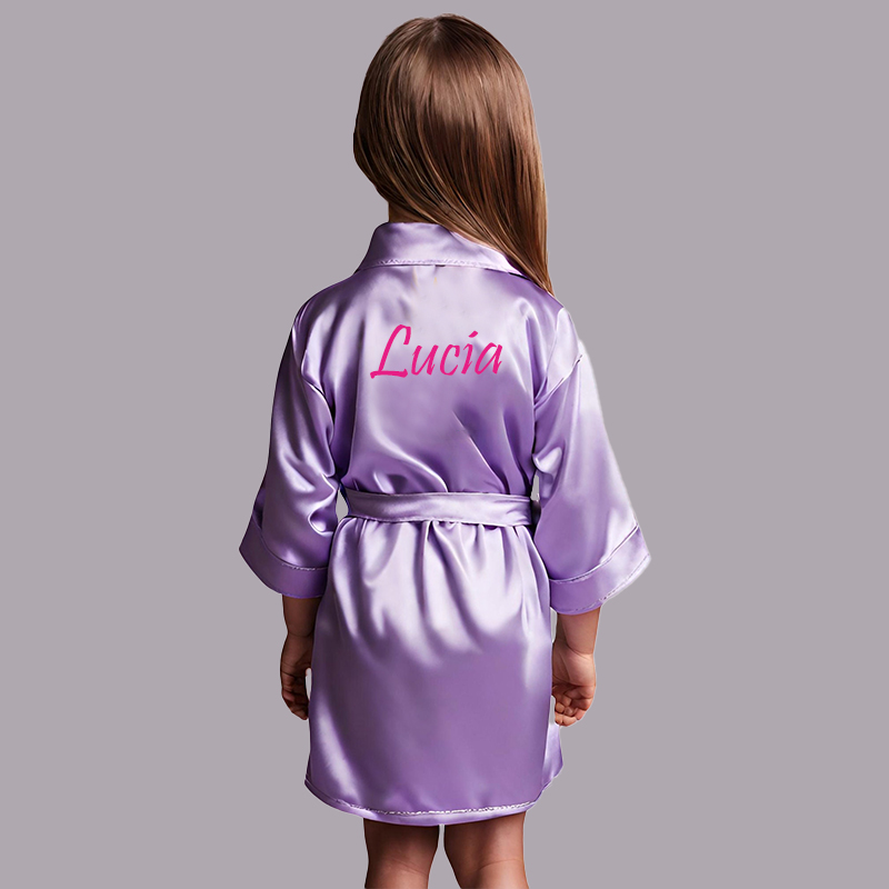 Personalized Girls Birthday Party Silk Robe| Cloth159